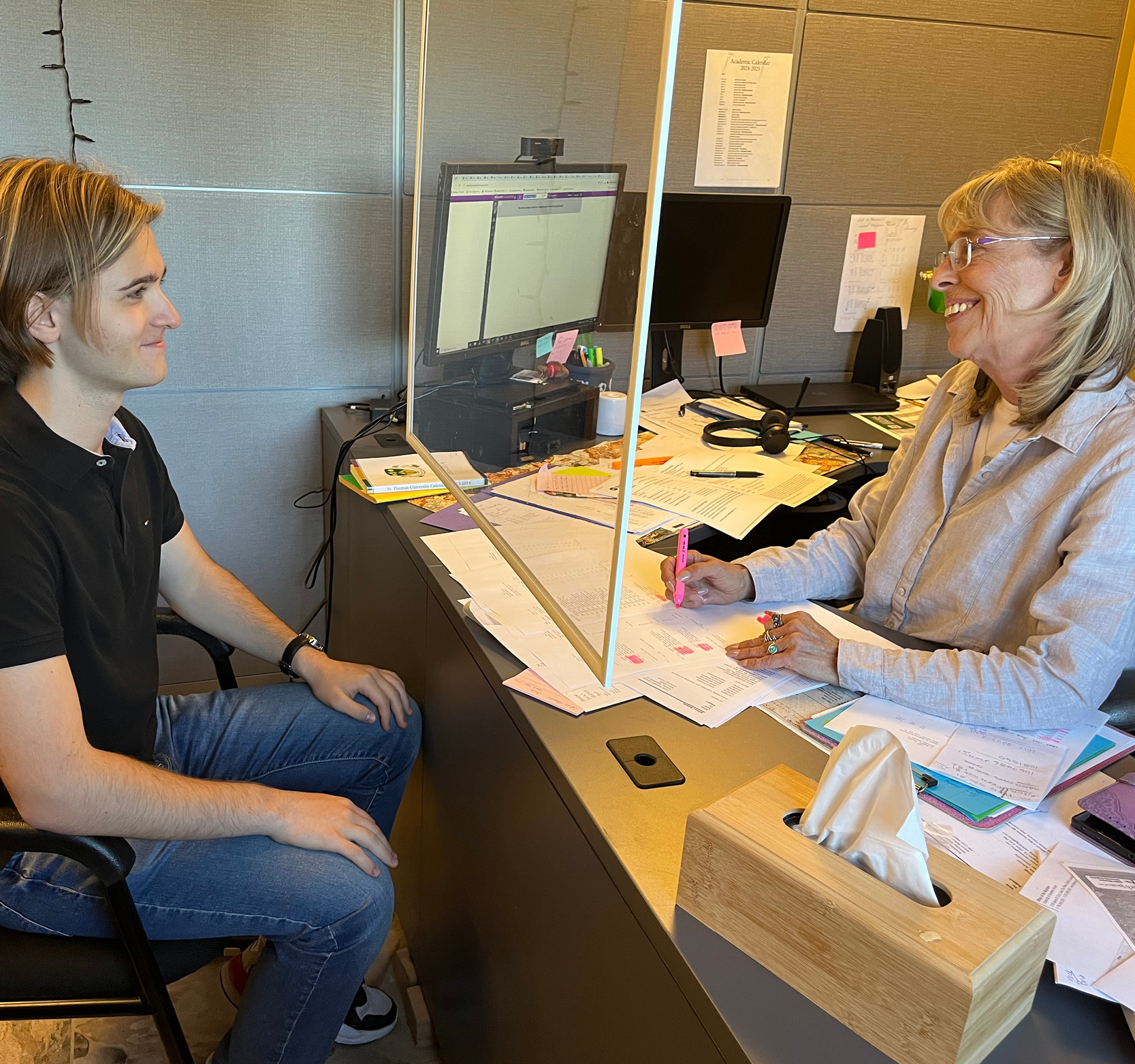 A student meeting with an academic advisor