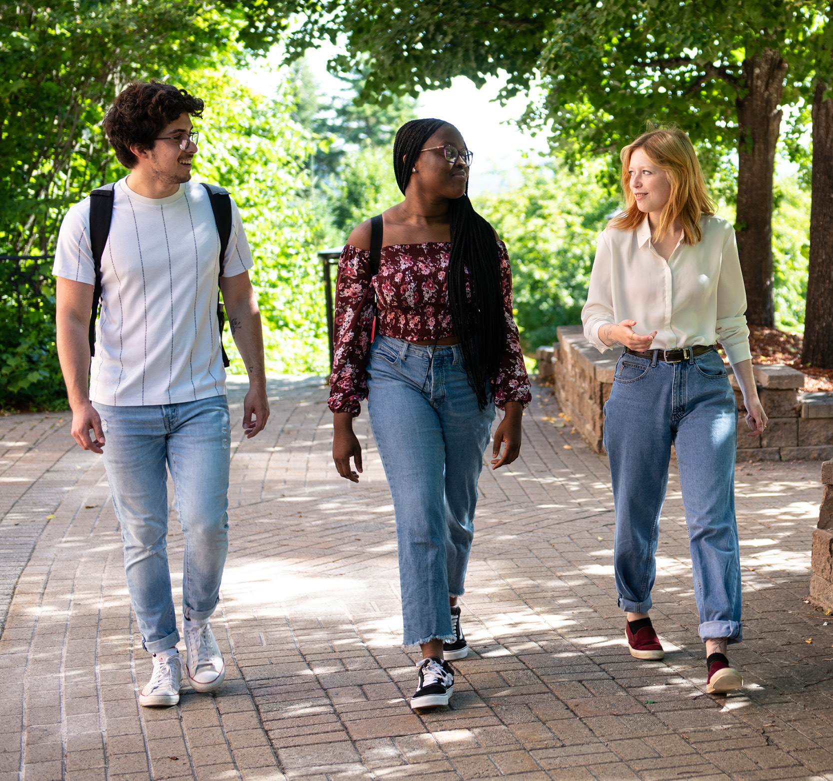 Students walking on campus