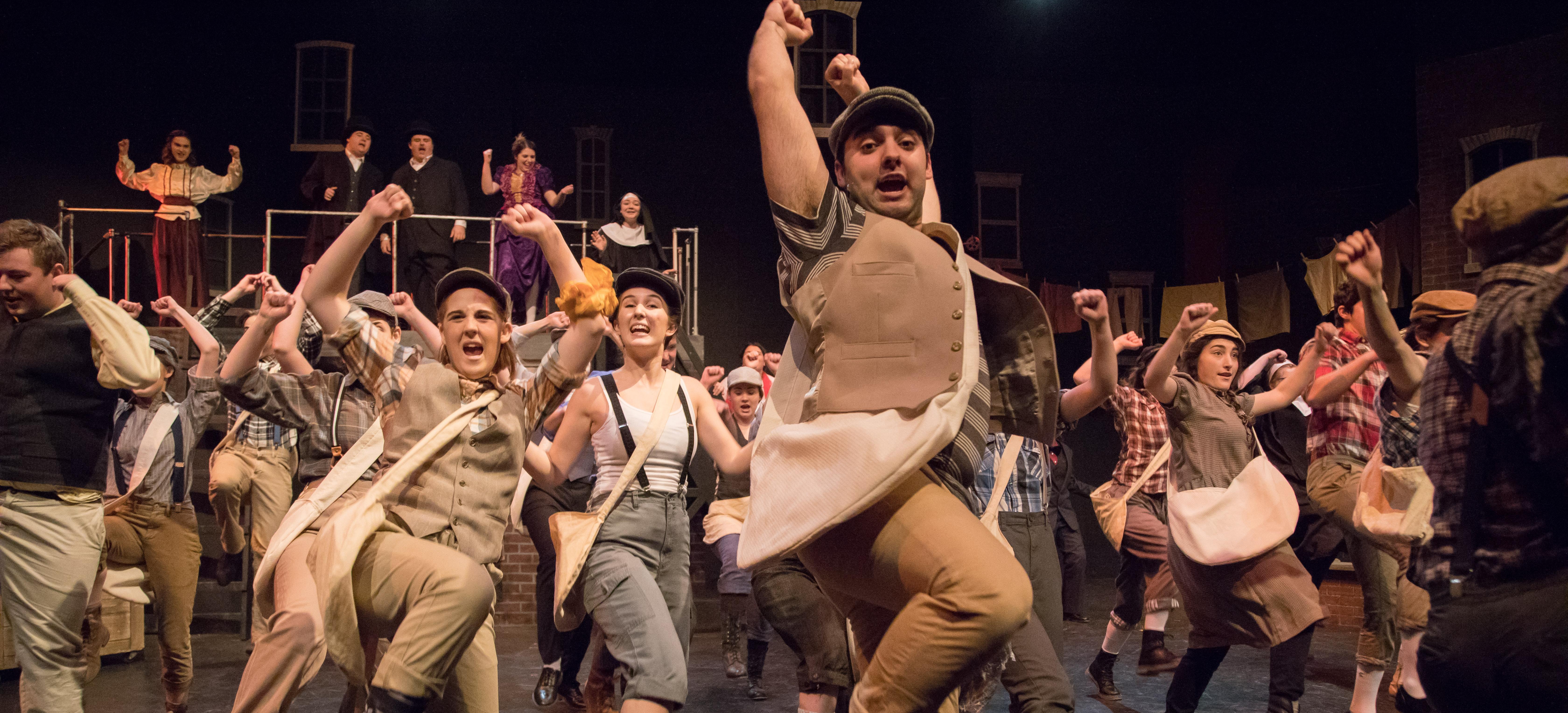 Students during a performance of Disney's Newsies