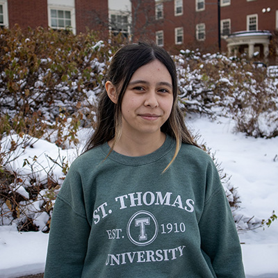 Student Ellie Namit on campus