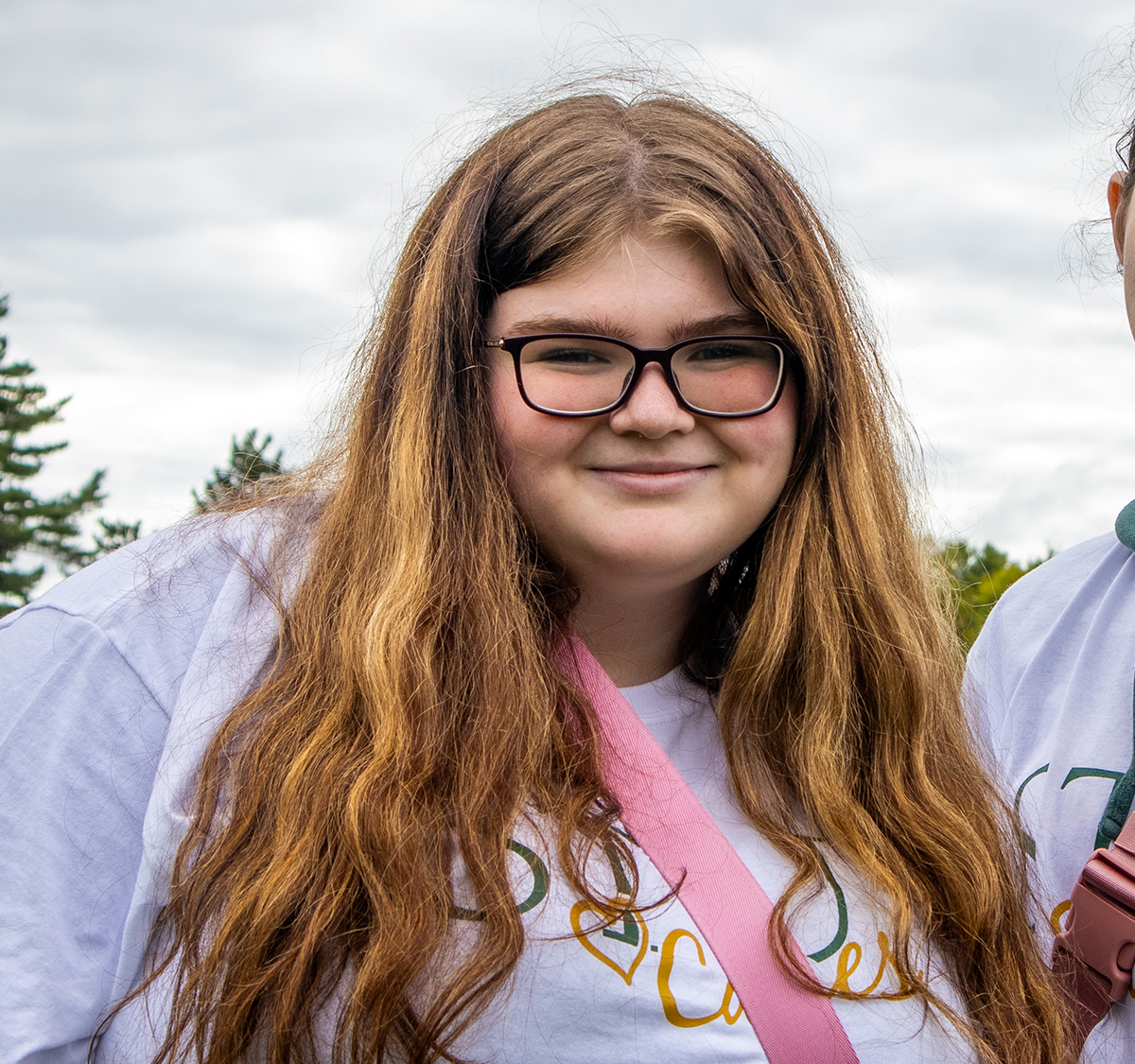 Claire Morton wearing STU Cares shirt