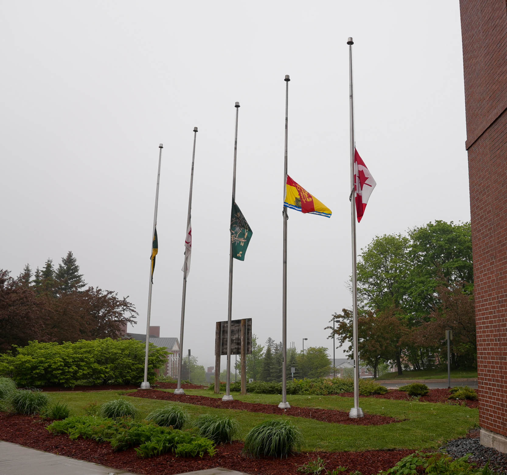Image for Campus Flags Lowered to Commemorate Discovery of Children’s Bodies at Former Residential School  

